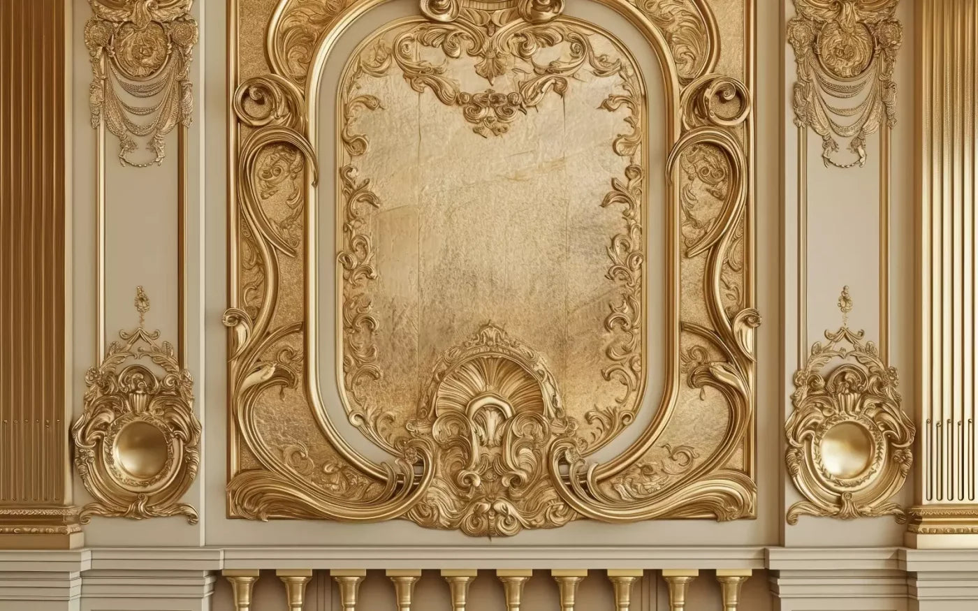 Golden Frame Wall 8’X5’ Ultracloth (96 X 60 Inch) Backdrop