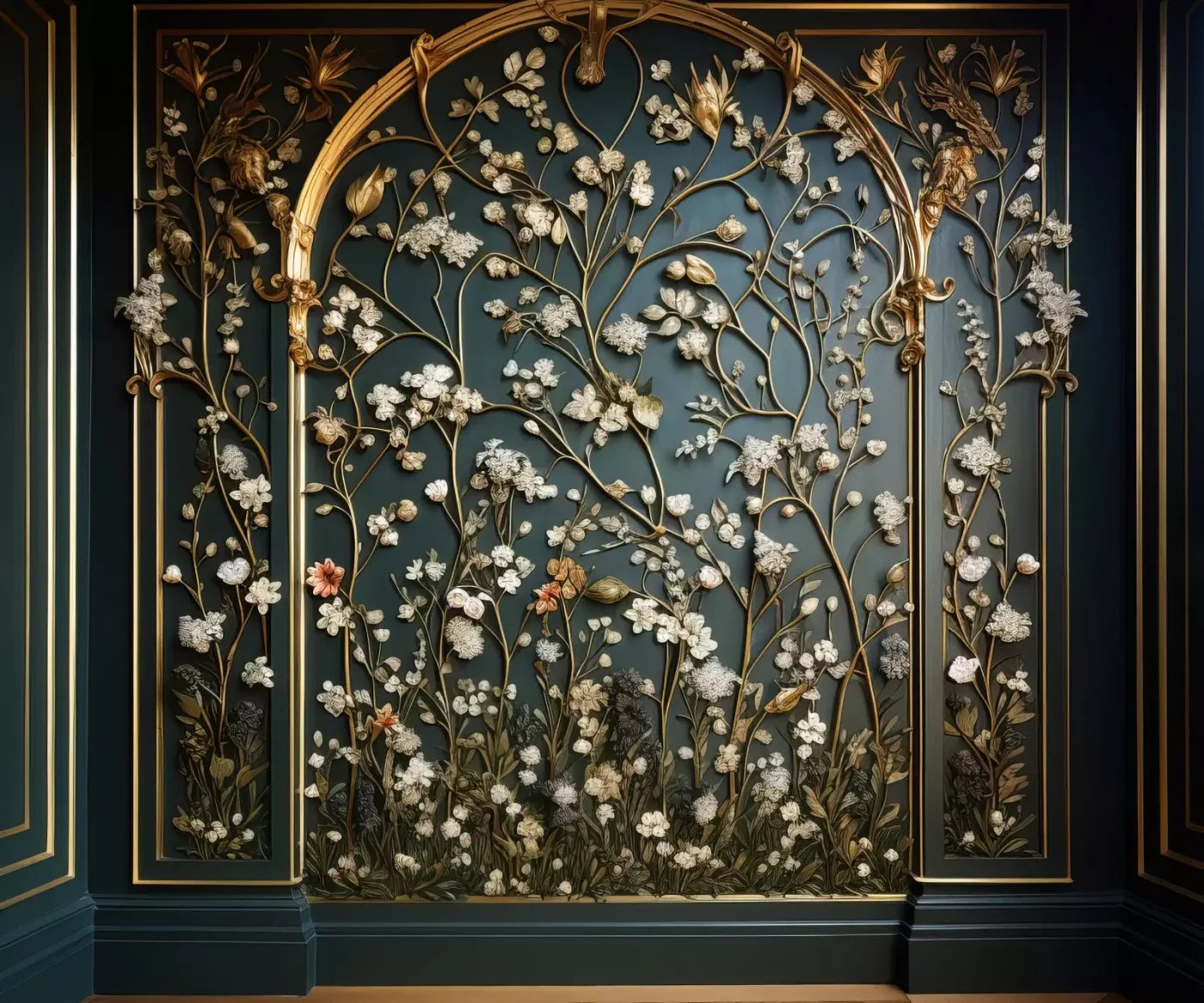 Golden Garden Wall 12’X10’ Ultracloth (144 X 120 Inch) Backdrop
