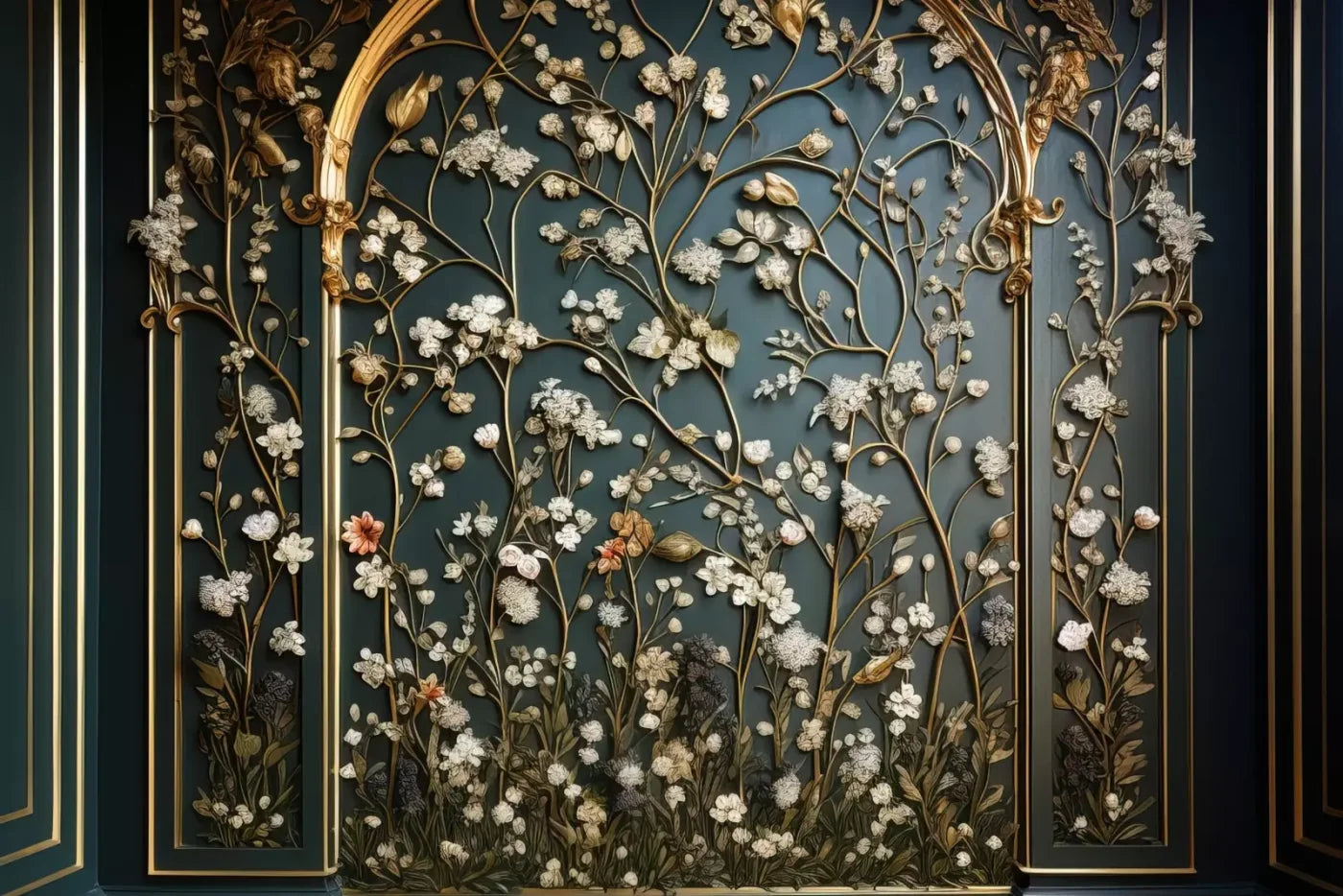 Golden Garden Wall 12’X8’ Ultracloth (144 X 96 Inch) Backdrop