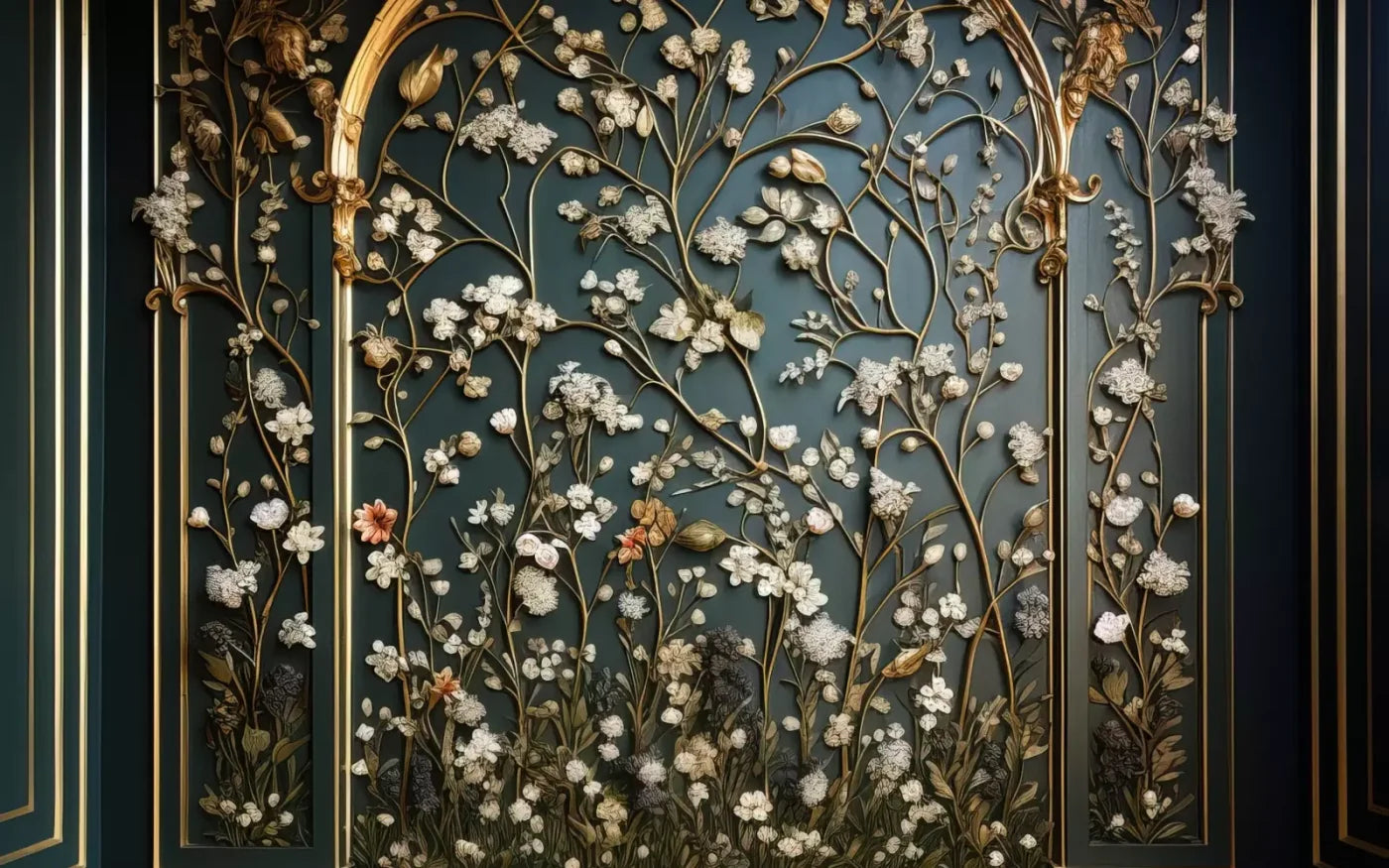 Golden Garden Wall 16’X10’ Ultracloth (192 X 120 Inch) Backdrop