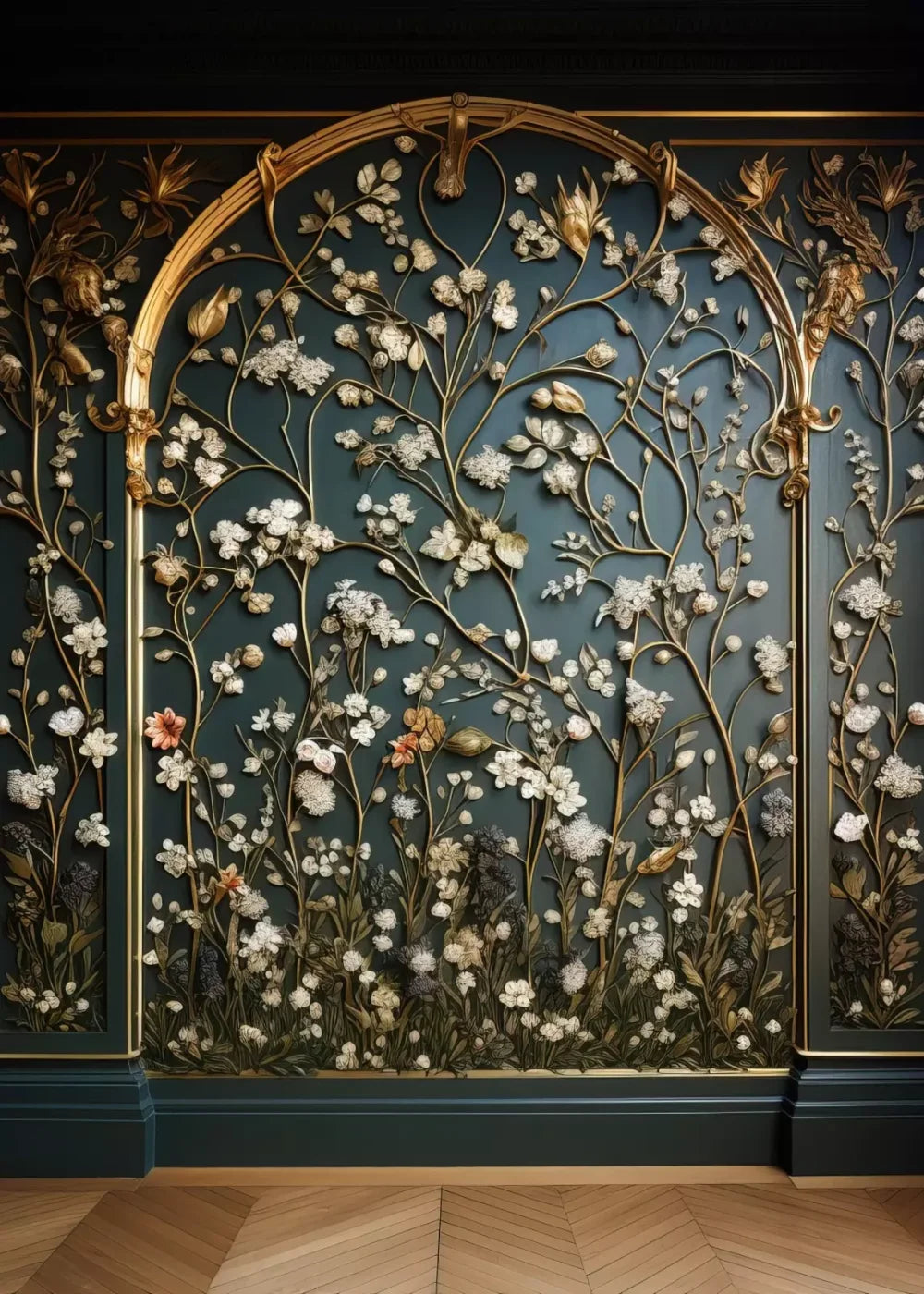 Golden Garden Wall 5’X7’ Ultracloth (60 X 84 Inch) Backdrop