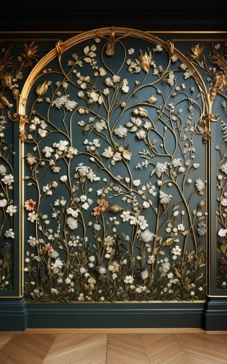 Golden Garden Wall 5’X8’ Ultracloth (60 X 96 Inch) Backdrop