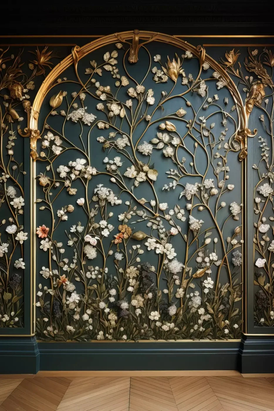 Golden Garden Wall 8’X12’ Ultracloth (96 X 144 Inch) Backdrop