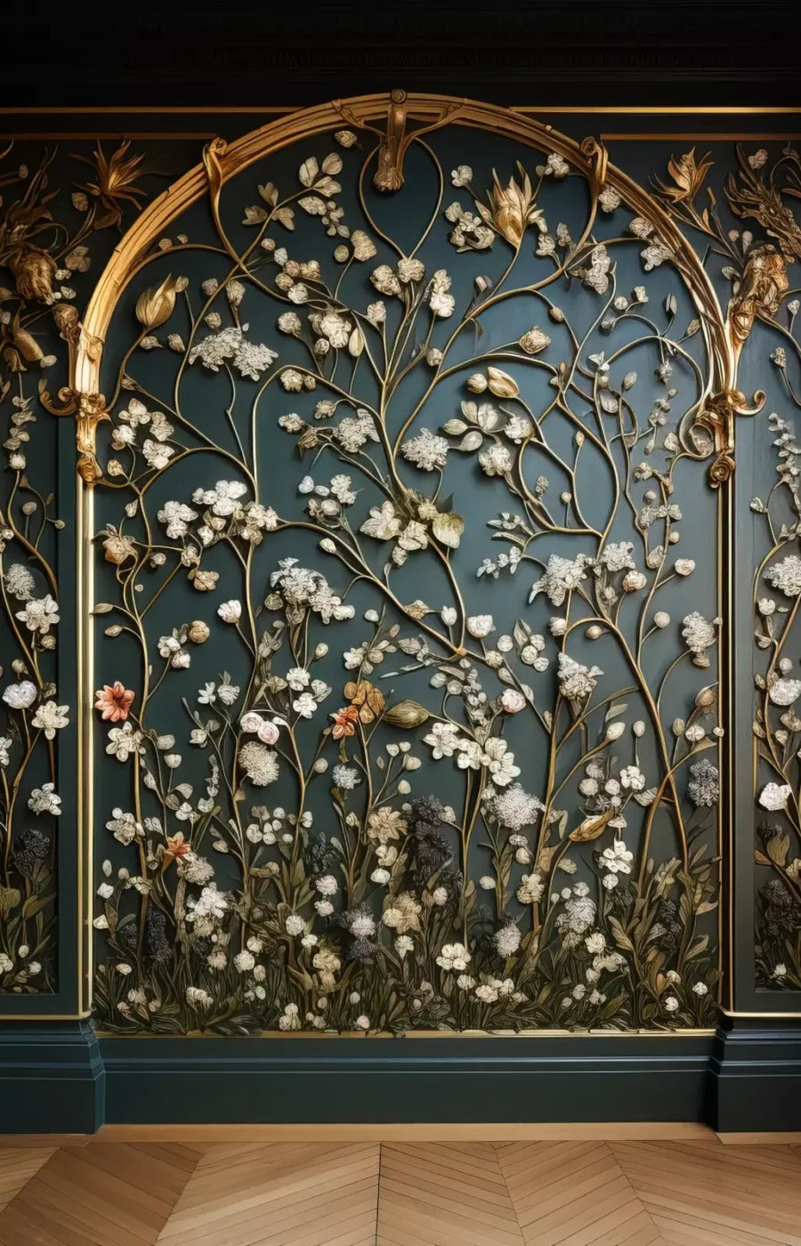 Golden Garden Wall 9’X14’ Ultracloth (108 X 168 Inch) Backdrop