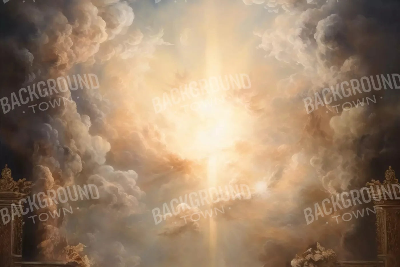 Golden Heavenly Sky 12’X8’ Ultracloth (144 X 96 Inch) Backdrop