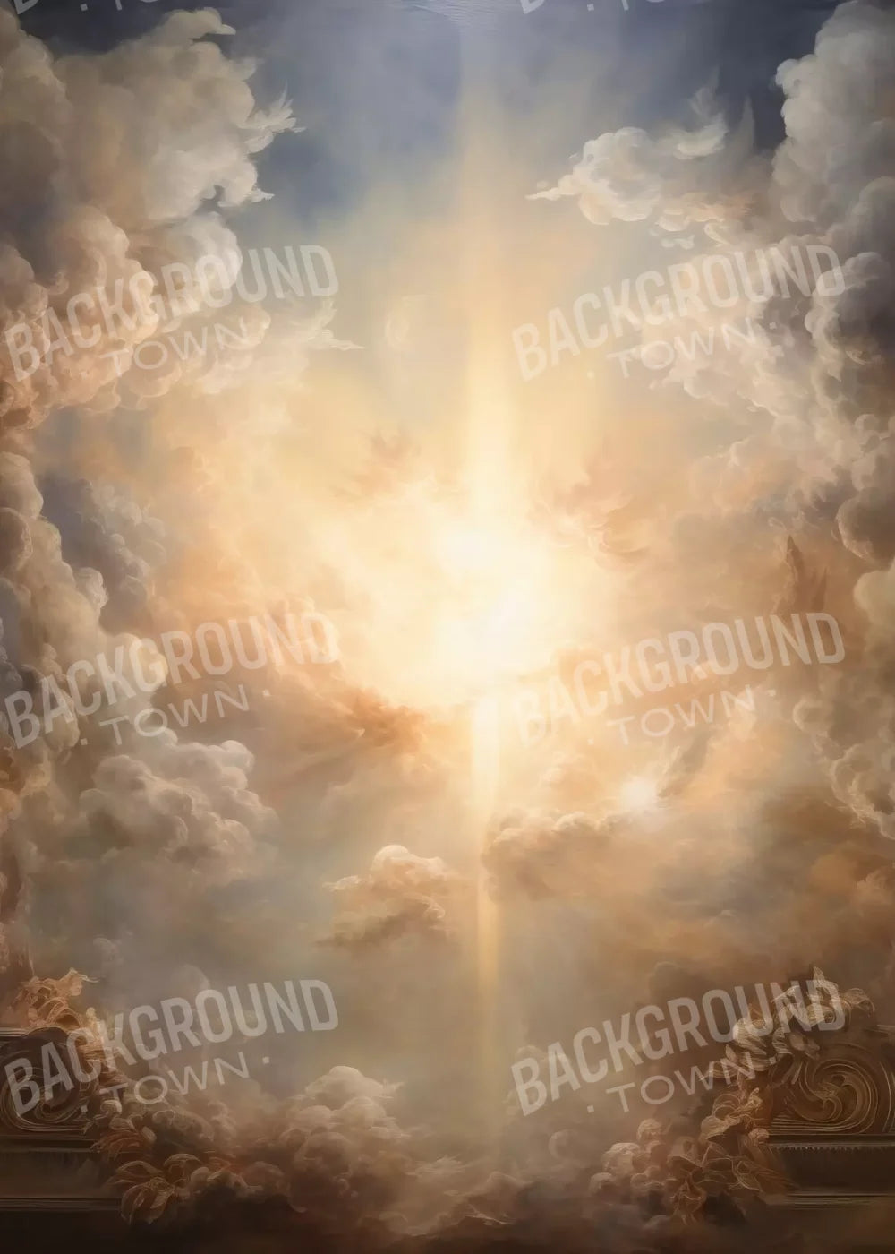 Golden Heavenly Sky 5’X7’ Ultracloth (60 X 84 Inch) Backdrop