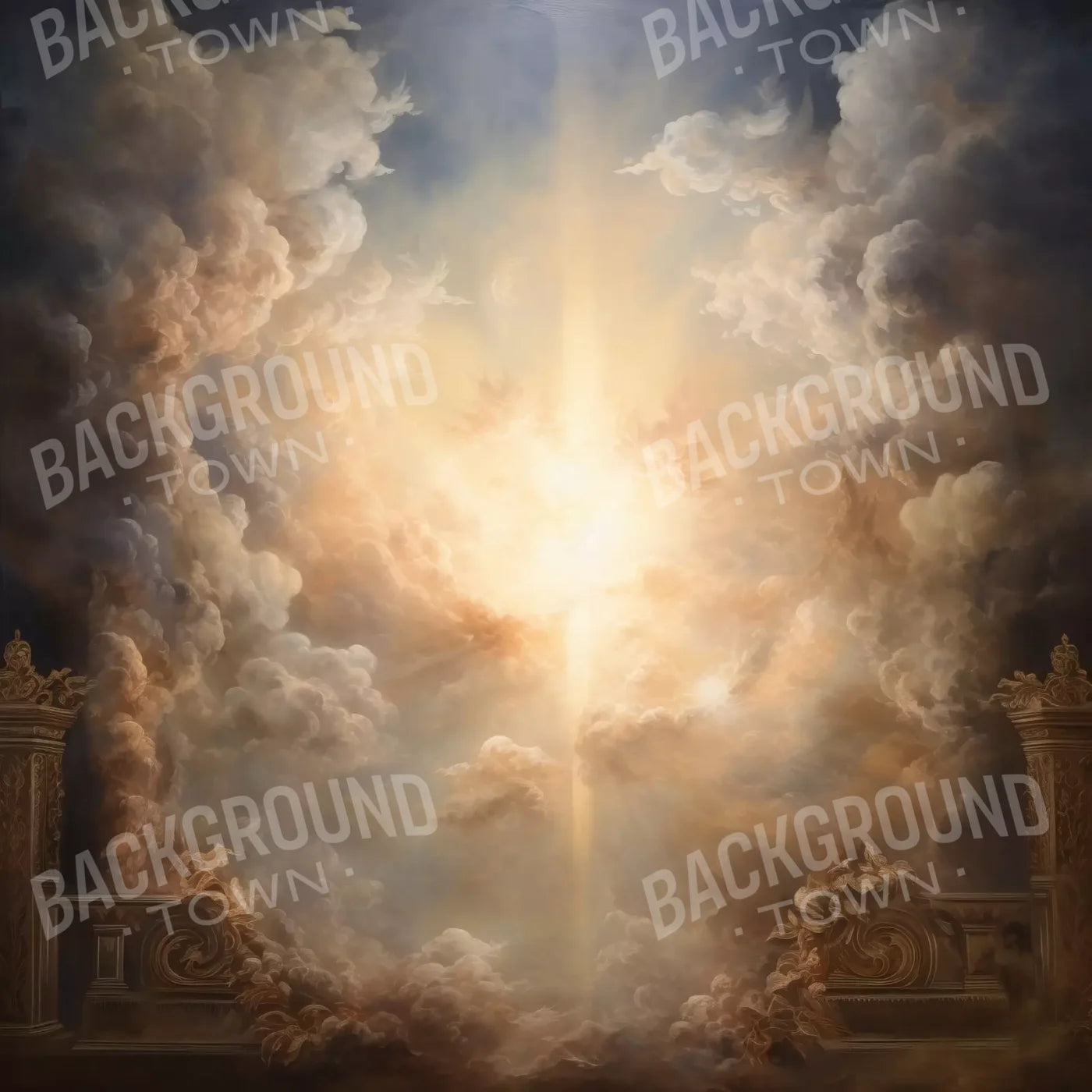 Golden Heavenly Sky 8’X8’ Fleece (96 X Inch) Backdrop