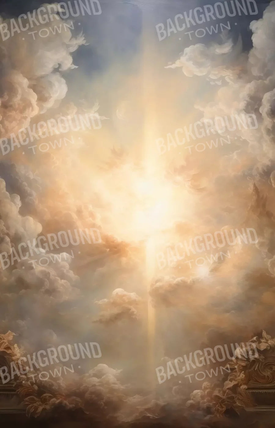 Golden Heavenly Sky 9’X14’ Ultracloth (108 X 168 Inch) Backdrop