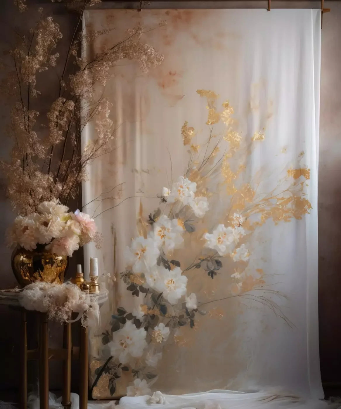 Beige Boudoir Backdrop for Photography