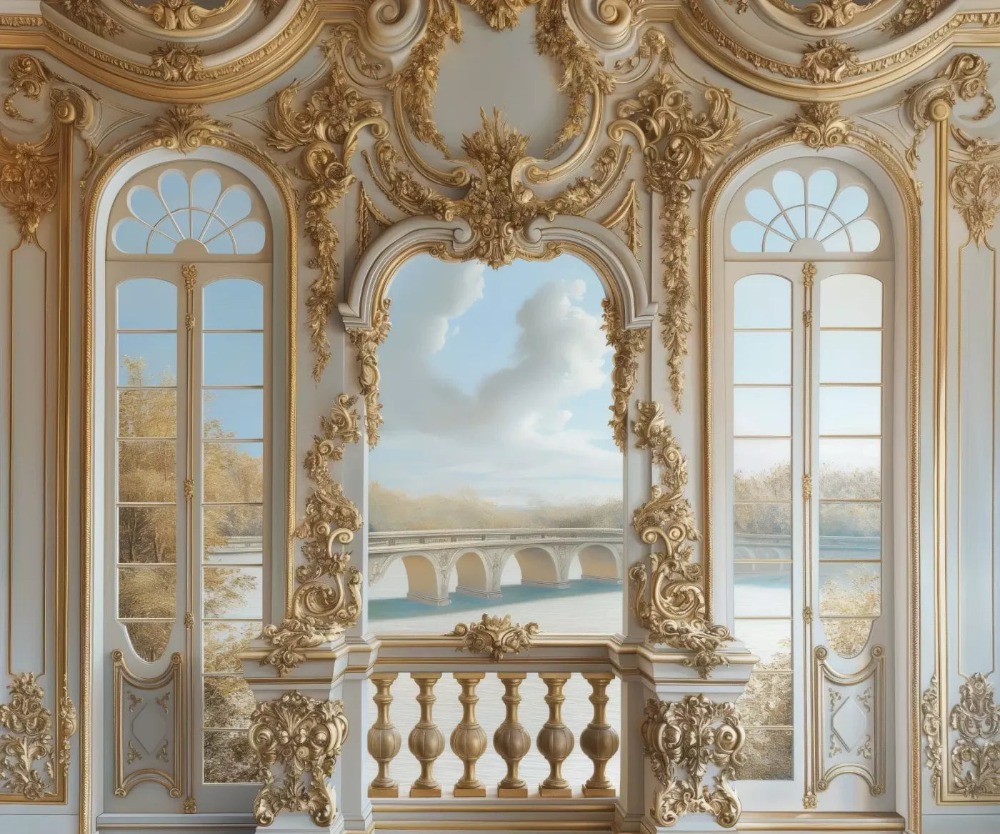 Golden Monty Window 5’X4’2 Fleece (60 X 50 Inch) Backdrop