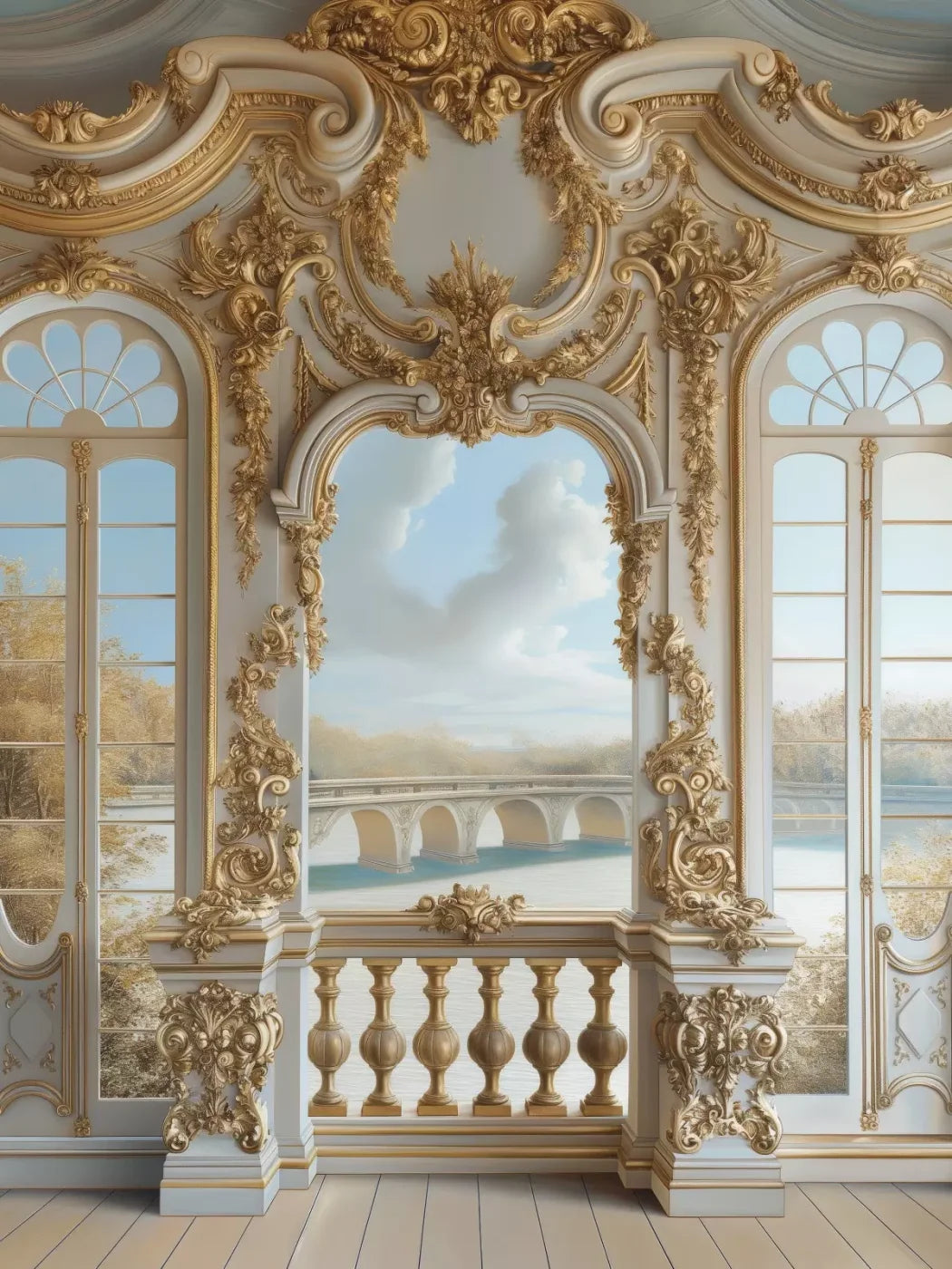Golden Monty Window 6’X8’ Fleece (72 X 96 Inch) Backdrop