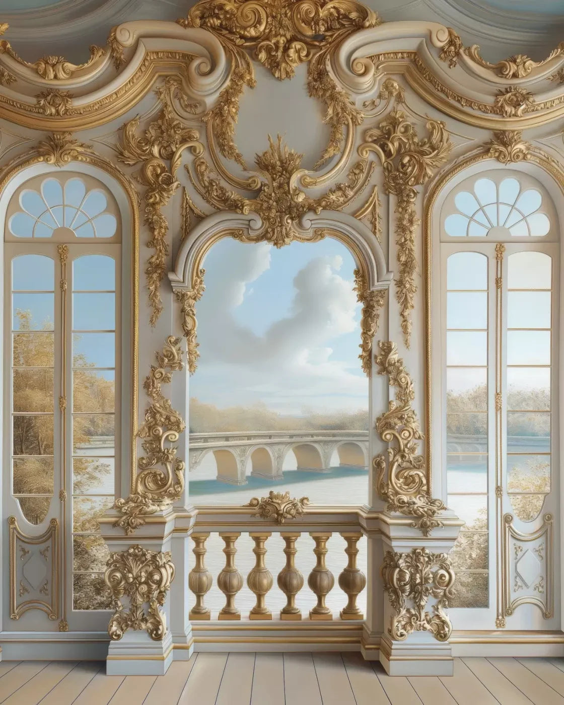 Golden Monty Window 8’X10’ Fleece (96 X 120 Inch) Backdrop