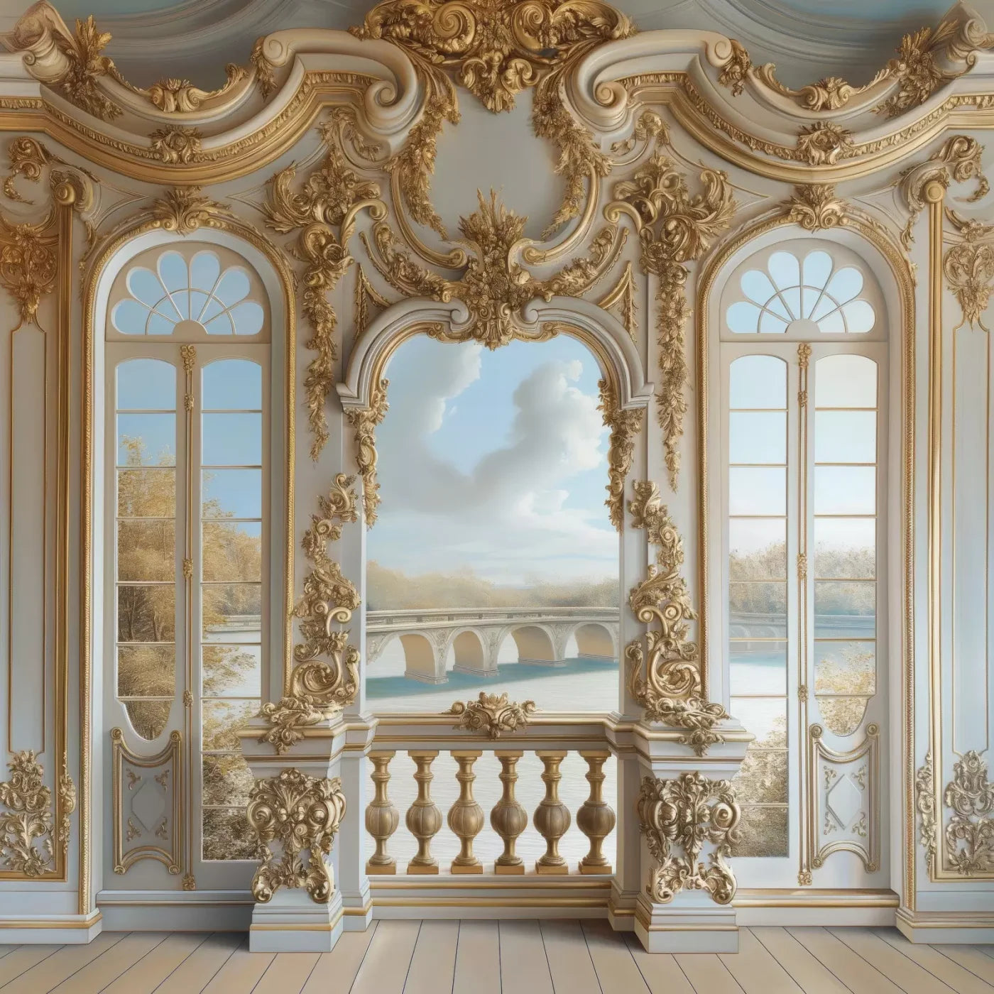 Golden Monty Window 8’X8’ Fleece (96 X Inch) Backdrop