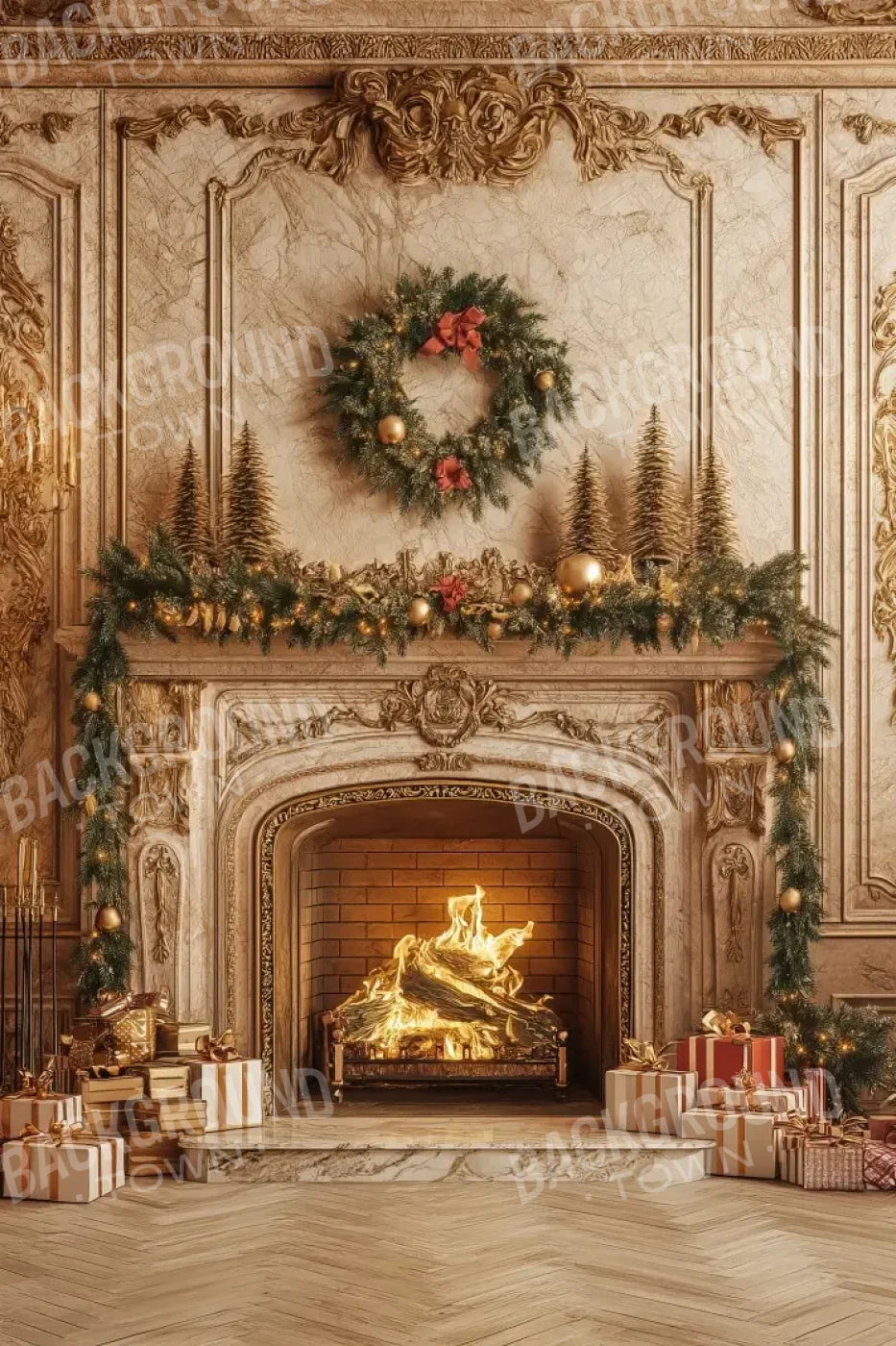 Golden Noel 8’x12’ UltraCloth (96 x 144 inch) Backdrop