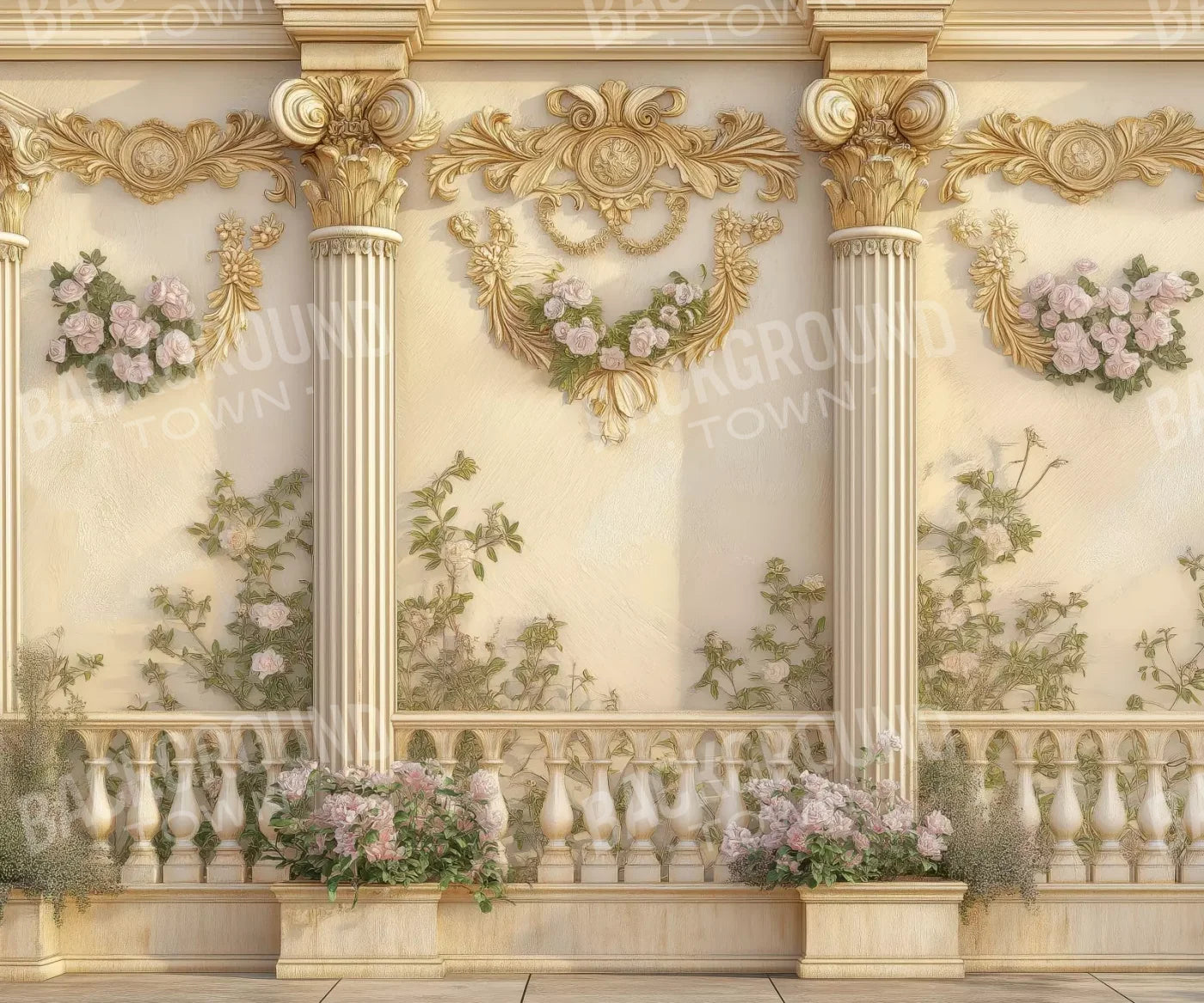 Golden Pillars 5’X4’2 Fleece (60 X 50 Inch) Backdrop
