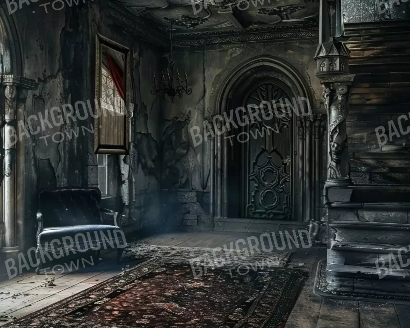 Gothic Entry 10’X8’ Fleece (120 X 96 Inch) Backdrop
