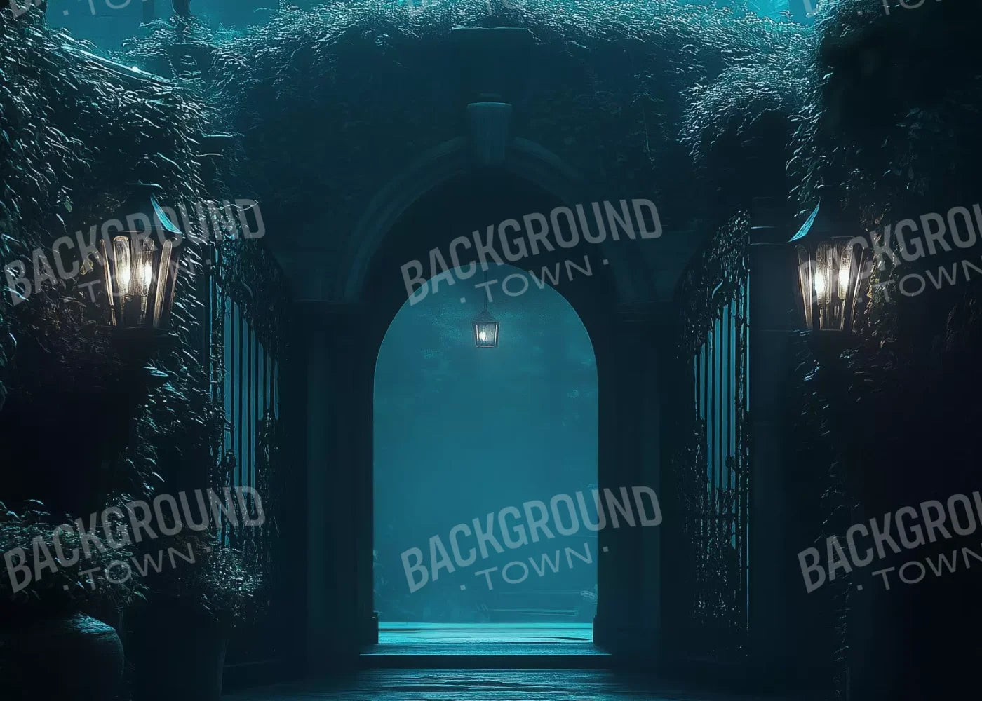 Gothic Garden I Horizontal 7’X5’ Ultracloth (84 X 60 Inch) Backdrop