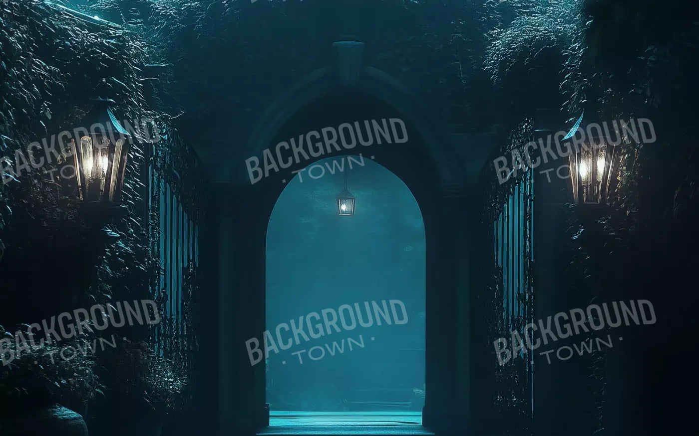 Gothic Garden I Horizontal 8’X5’ Ultracloth (96 X 60 Inch) Backdrop