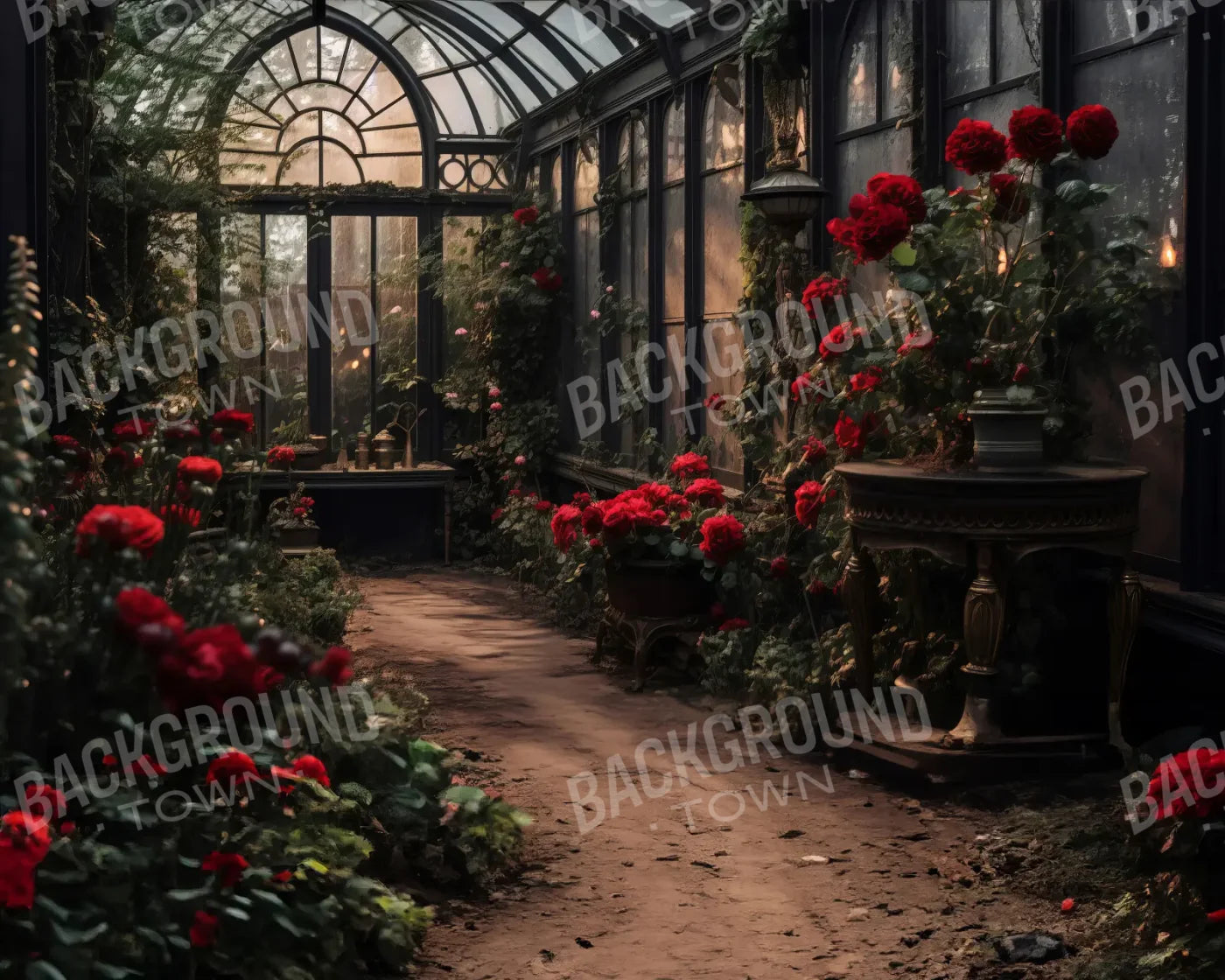 Gothic Green House 10’x8’ Fleece (120 x 96 inch) Backdrop