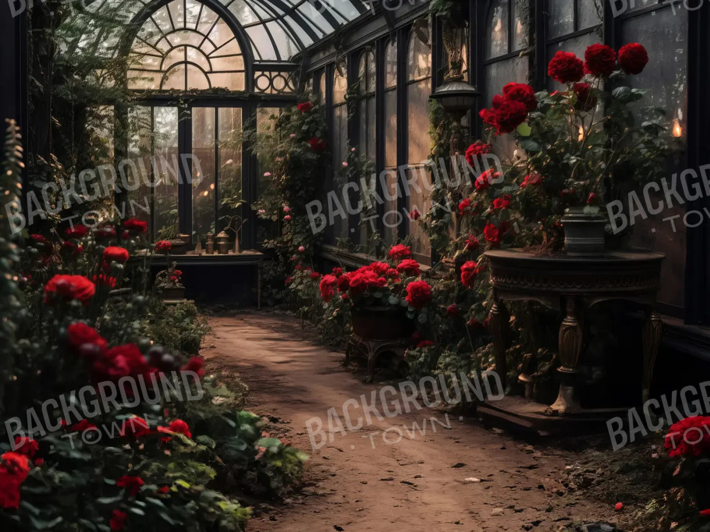 Gothic Green House 6’8x5’ Fleece (80 x 60 inch) Backdrop
