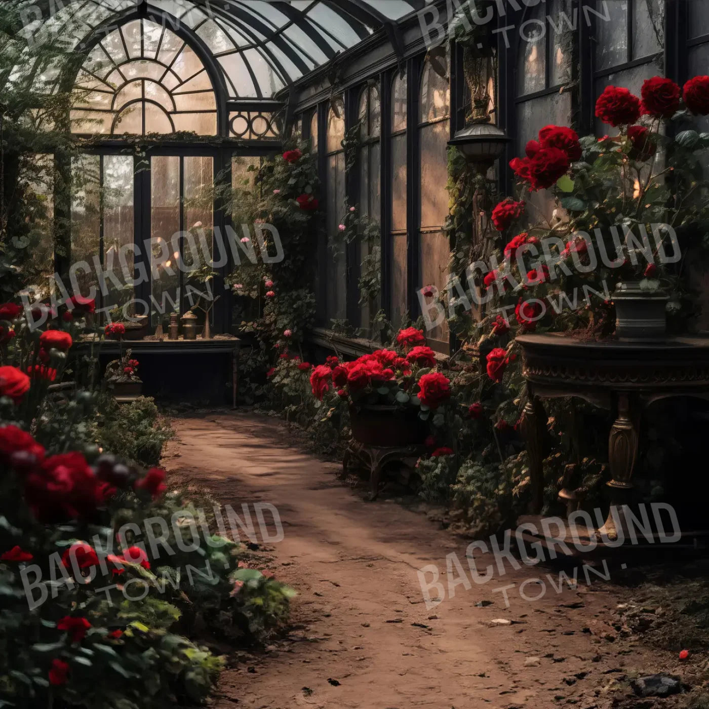 Gothic Green House 8’x8’ Fleece (96 x 96 inch) Backdrop