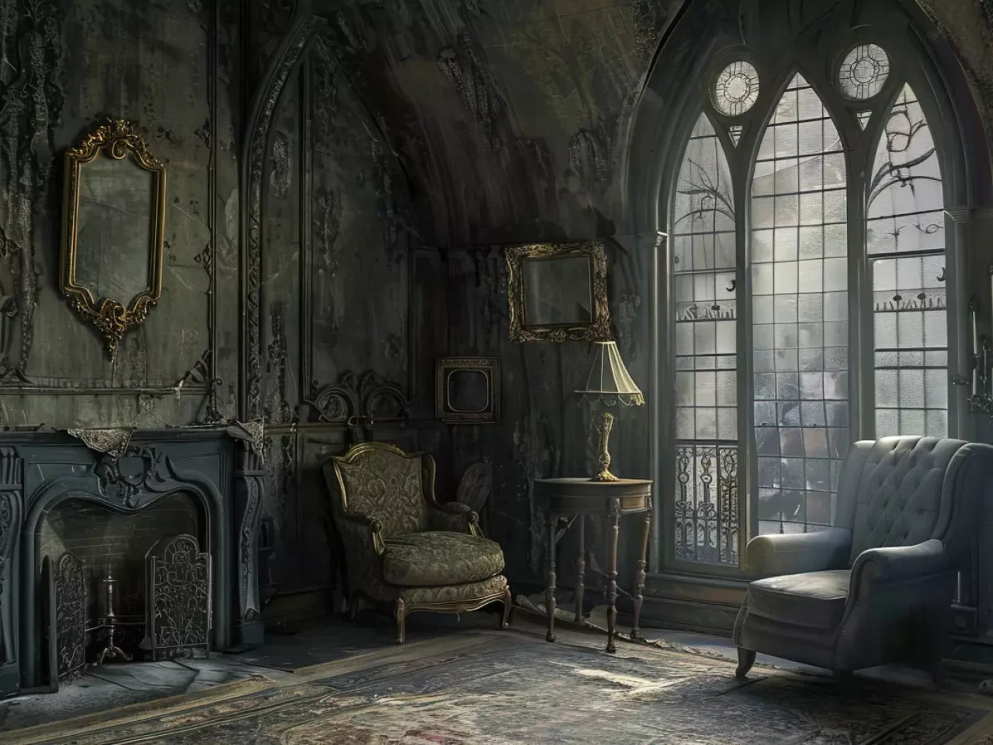 Gothic Living I 6’8X5’ Fleece (80 X 60 Inch) Backdrop