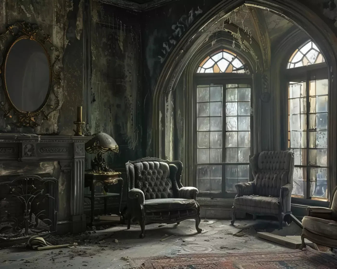 Gothic Living Ii 10’X8’ Fleece (120 X 96 Inch) Backdrop