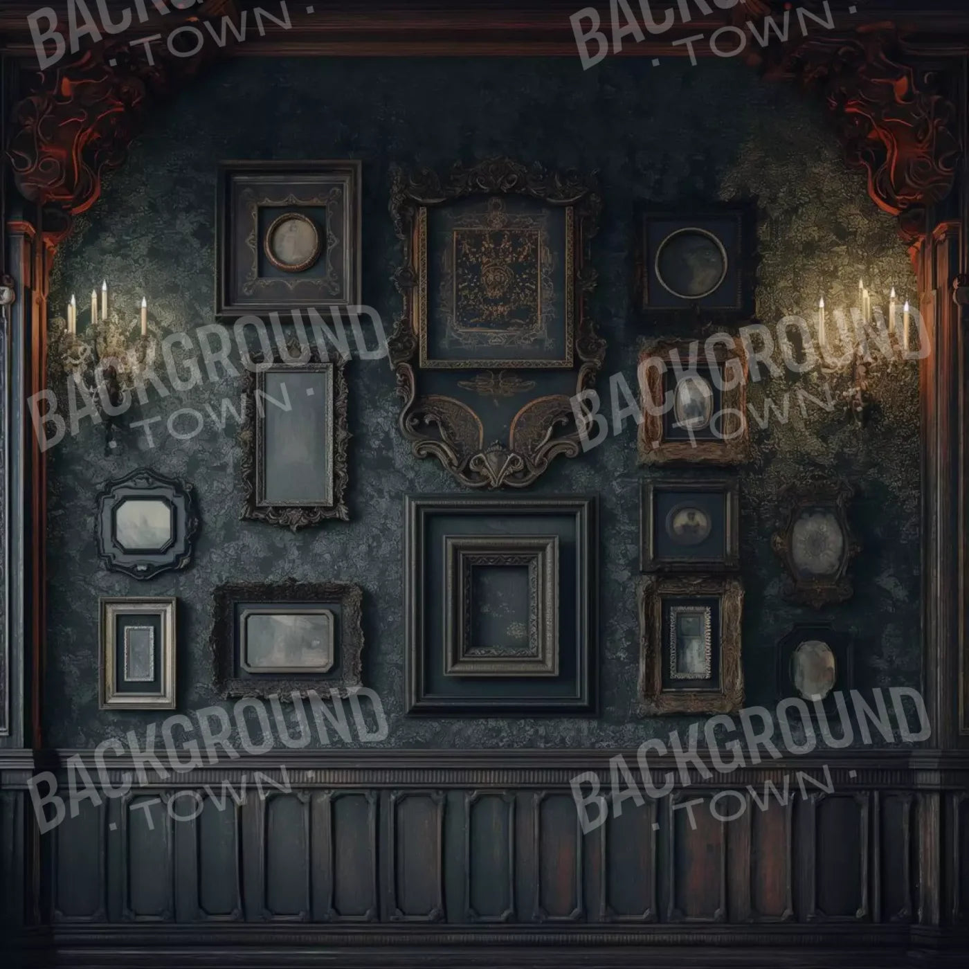 Gothic Victorian Wall 8’X8’ Fleece (96 X Inch) Backdrop