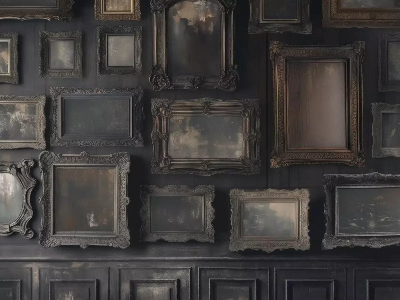 Gothic Victorian Wall I 6’8X5’ Fleece (80 X 60 Inch) Backdrop