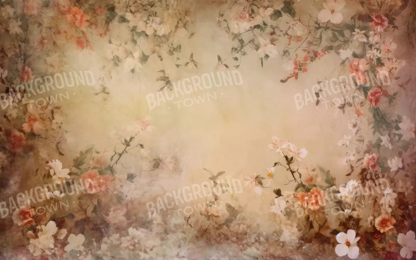 Graceful Dusty Flower Painting Ii 8’X5’ Ultracloth (96 X 60 Inch) Backdrop