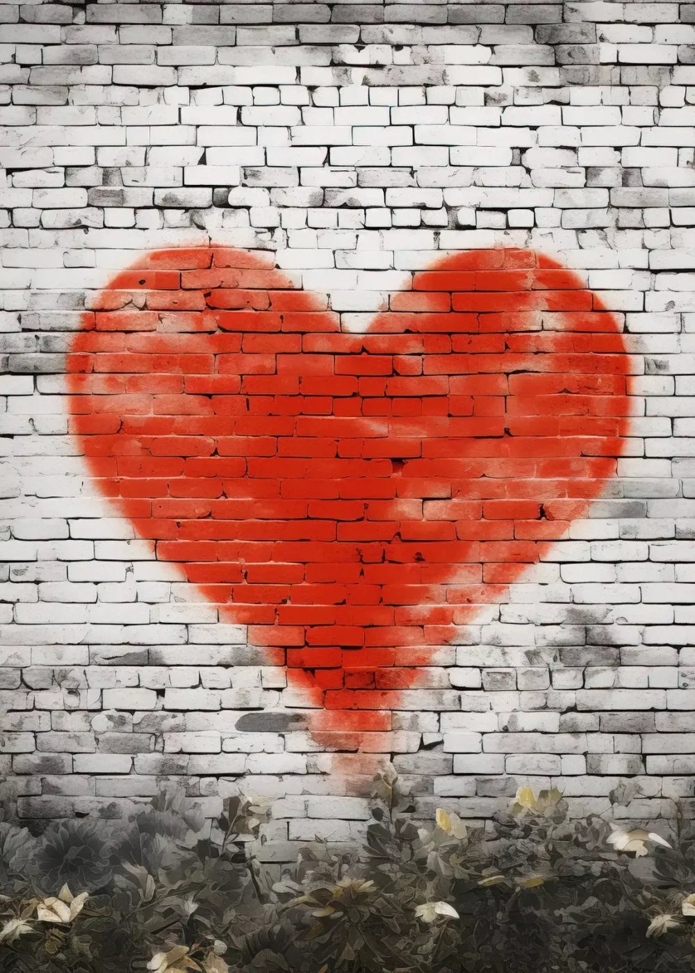 Graffitti Heart I 5’X7’ Ultracloth (60 X 84 Inch) Backdrop