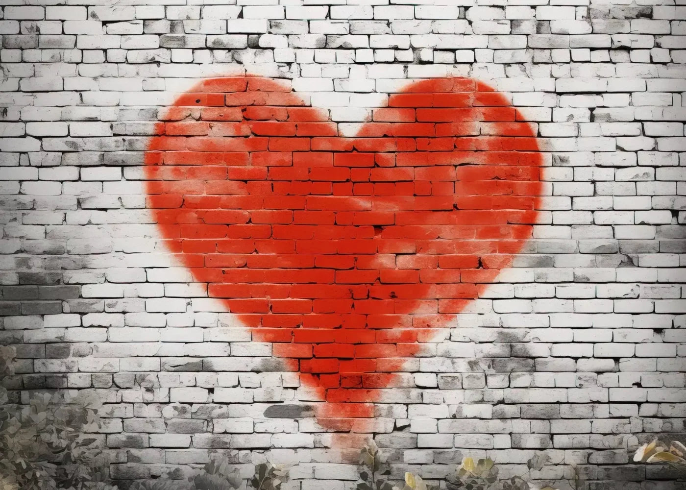 Graffitti Heart I 7’X5’ Ultracloth (84 X 60 Inch) Backdrop
