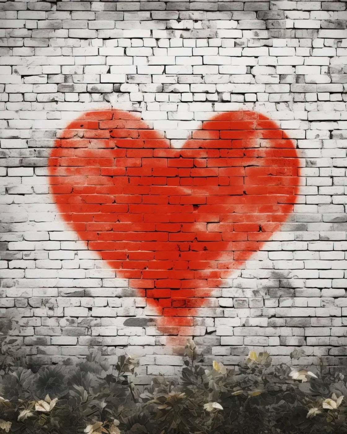 Graffitti Heart I 8’X10’ Fleece (96 X 120 Inch) Backdrop