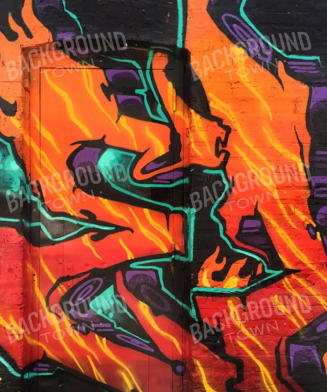 Orange Urban Grunge Backdrop for Photography