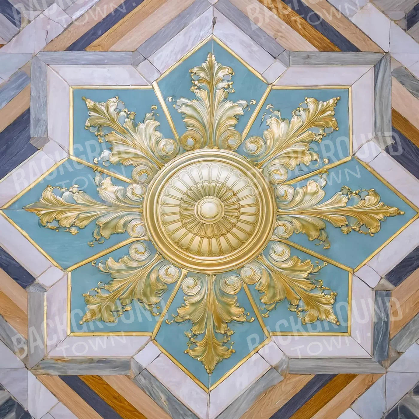 Grand Ballroom Medallion Ii 8’X8’ Fleece (96 X Inch) Backdrop