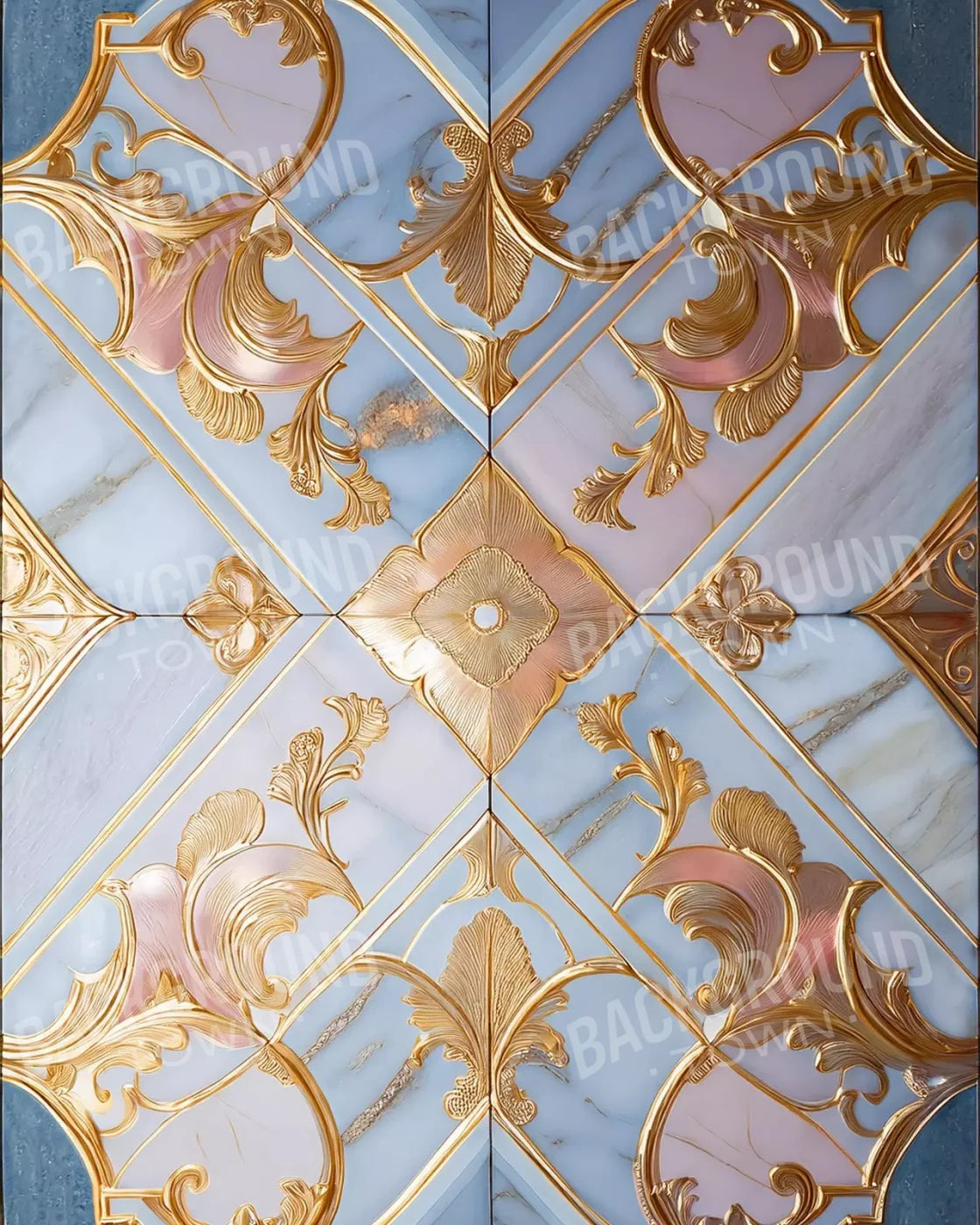Blue Ballroom RubberMat Floor Backdrop for Photography