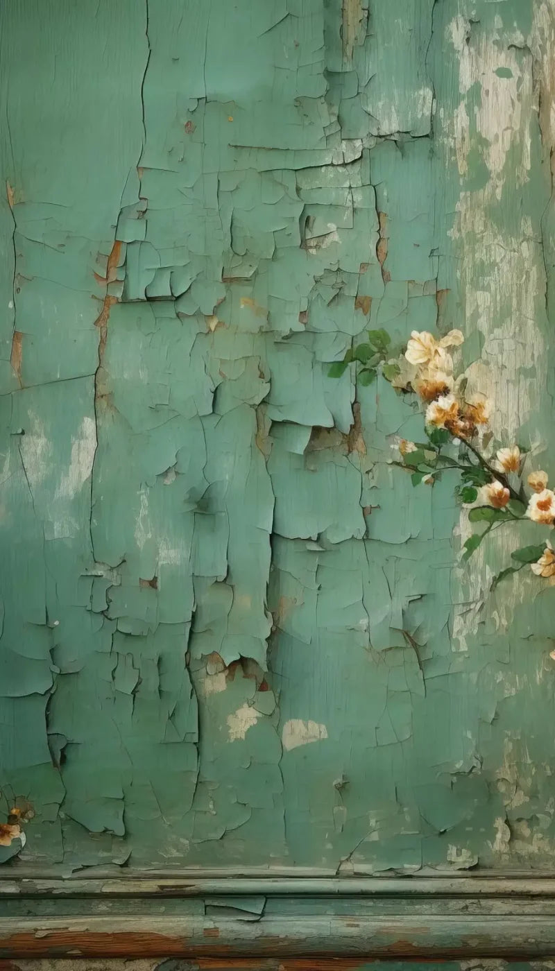 Green Chipped Floral 8X14 Ultracloth ( 96 X 168 Inch ) Backdrop