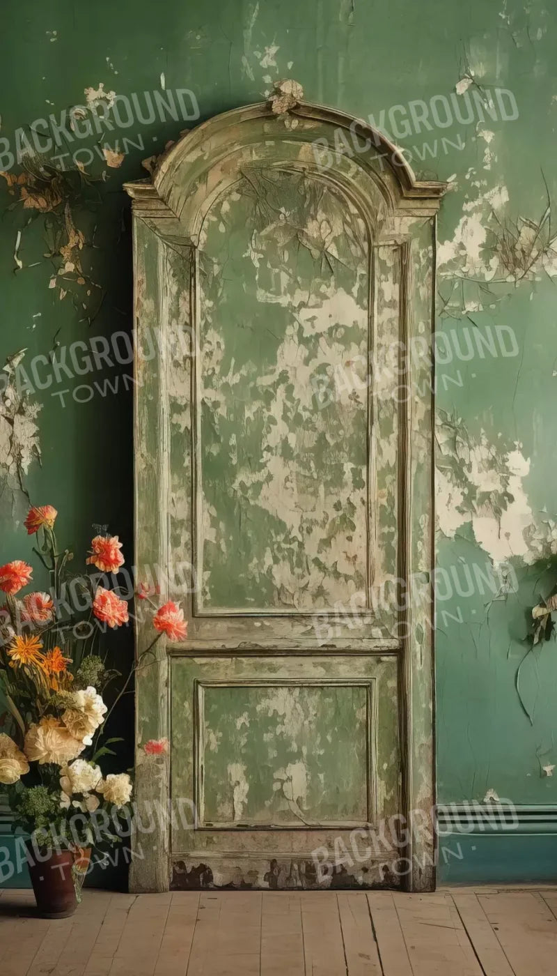 Green Chipped Floral Ii 8X14 Ultracloth ( 96 X 168 Inch ) Backdrop