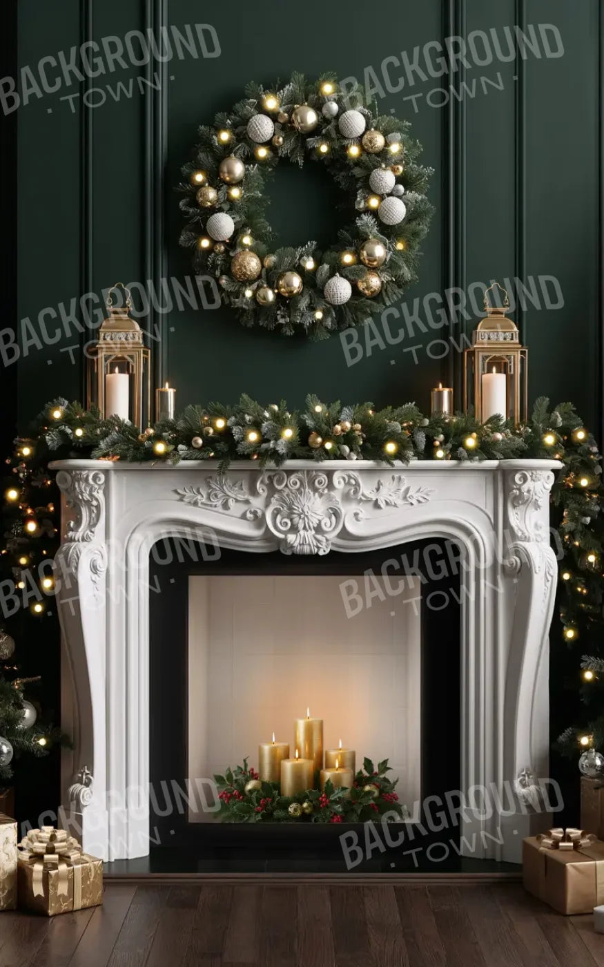 Green Christmas Room 5’x8’ UltraCloth (60 x 96 inch) Backdrop
