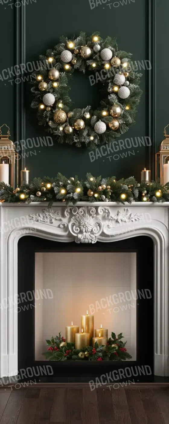 Green Christmas Room 8’x20’ UltraCloth (96 x 240 inch) Backdrop