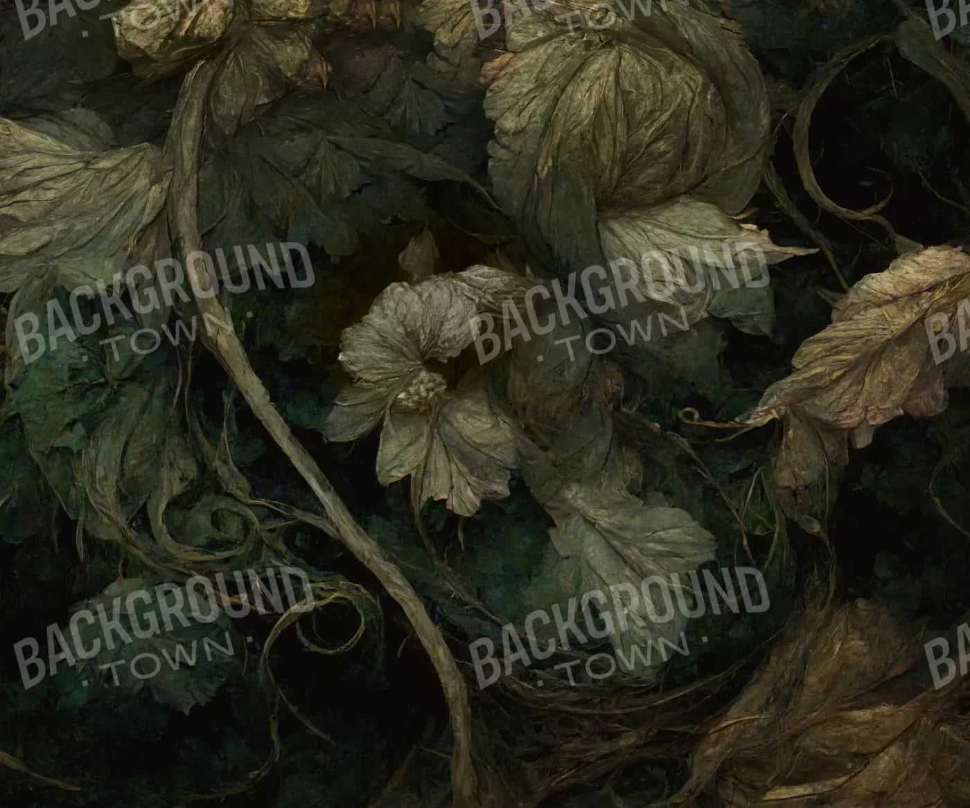 Green Floral Backdrop for Photography