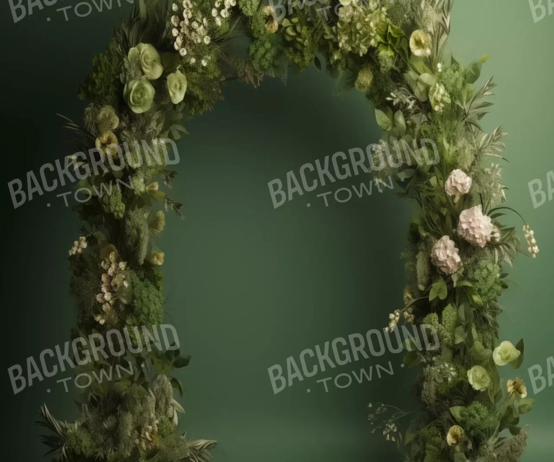 Green Studio Floral Arch 5’X4’2 Fleece (60 X 50 Inch) Backdrop