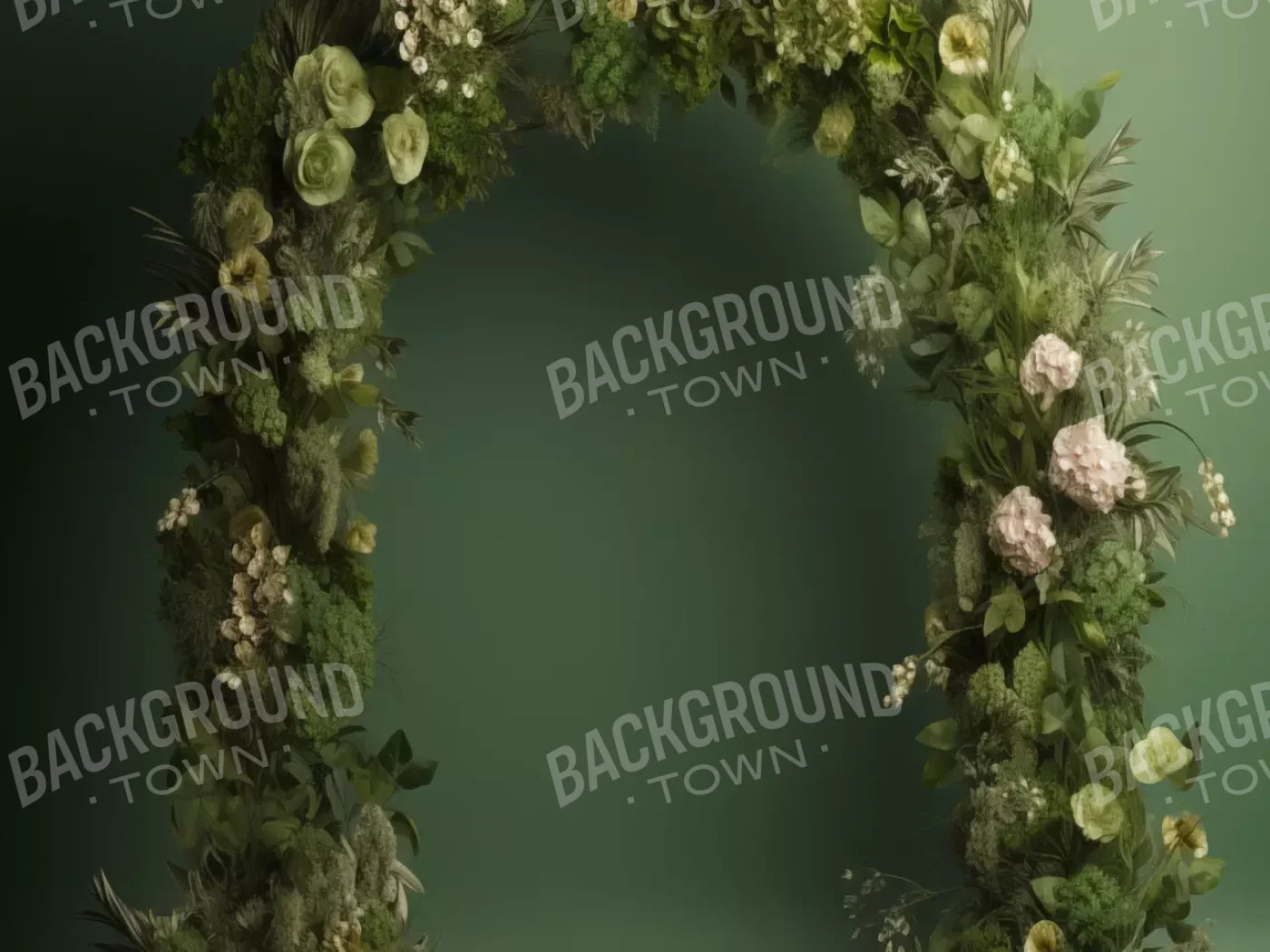 Green Studio Floral Arch 6’8X5’ Fleece (80 X 60 Inch) Backdrop