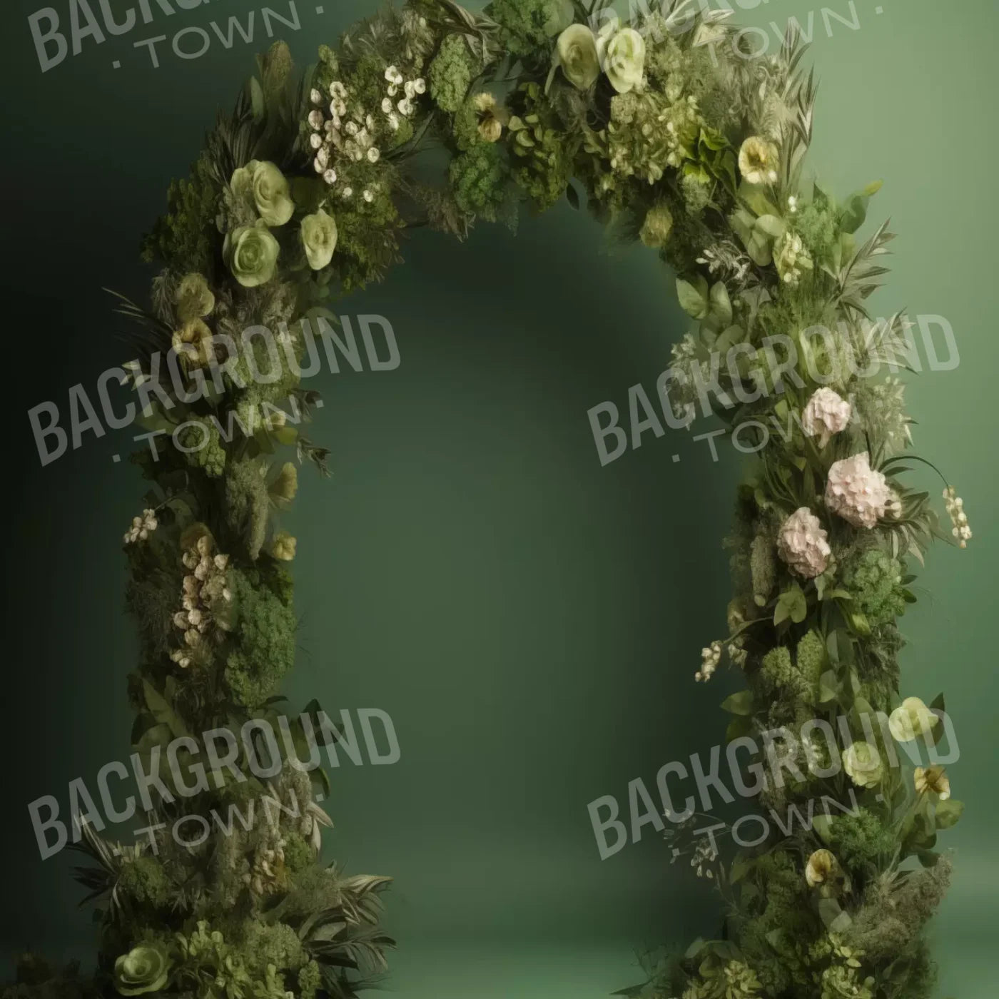 Green Studio Floral Arch 8’X8’ Fleece (96 X Inch) Backdrop