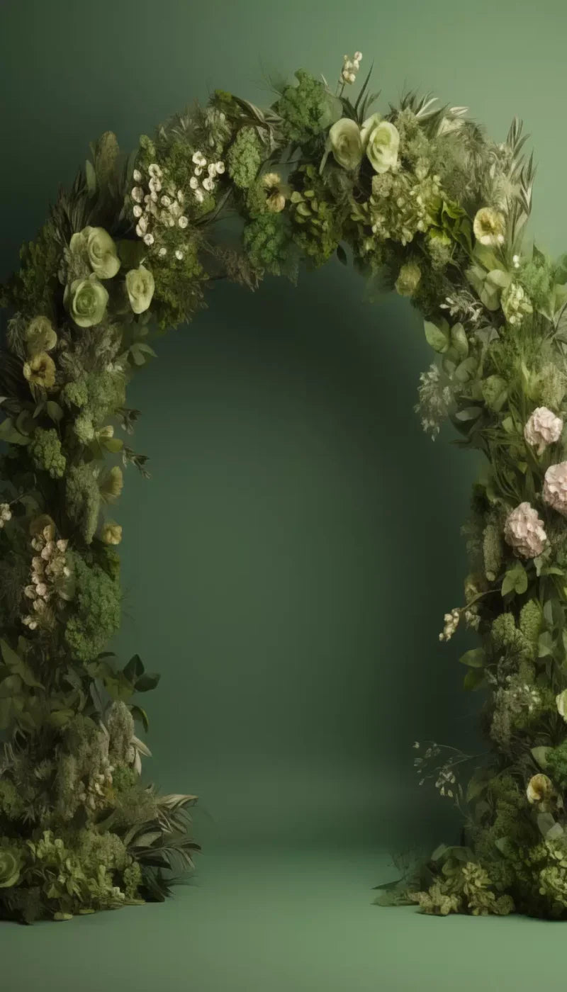 Green Studio Floral Arch 8’X14’ Ultracloth (96 X 168 Inch) Backdrop