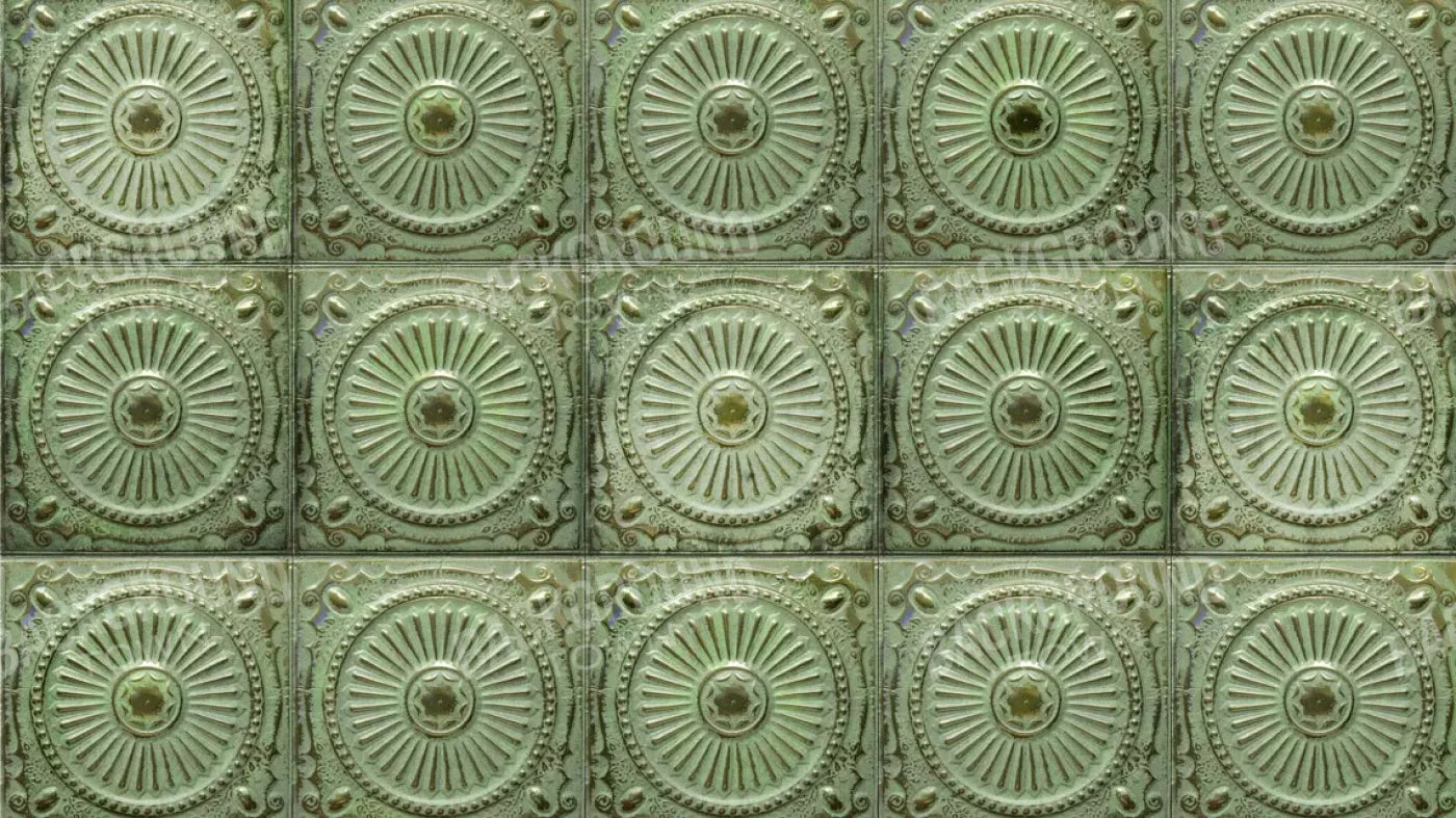 Green Tiles 14’X8’ Ultracloth (168 X 96 Inch) Backdrop