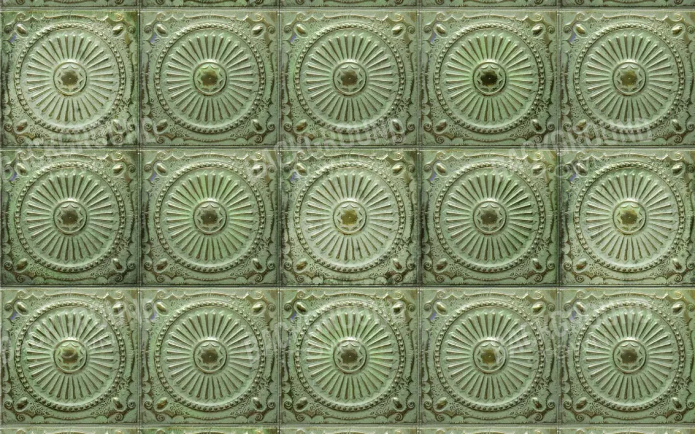 Green Tiles 14’X9’ Ultracloth (168 X 108 Inch) Backdrop