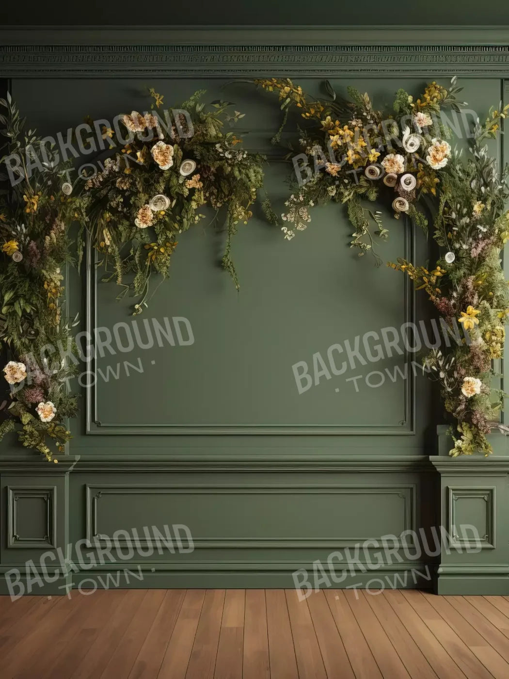 Green Wall I 6X8 Fleece ( 72 X 96 Inch ) Backdrop