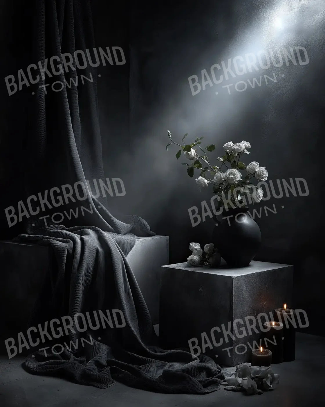 Grey Corner 8’x10’ Fleece (96 x 120 inch) Backdrop