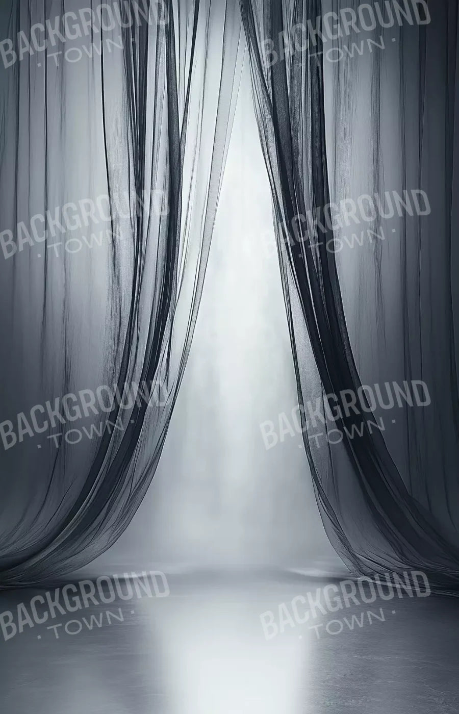Grey Sheer Curtains I 9’X14’ Ultracloth (108 X 168 Inch) Backdrop